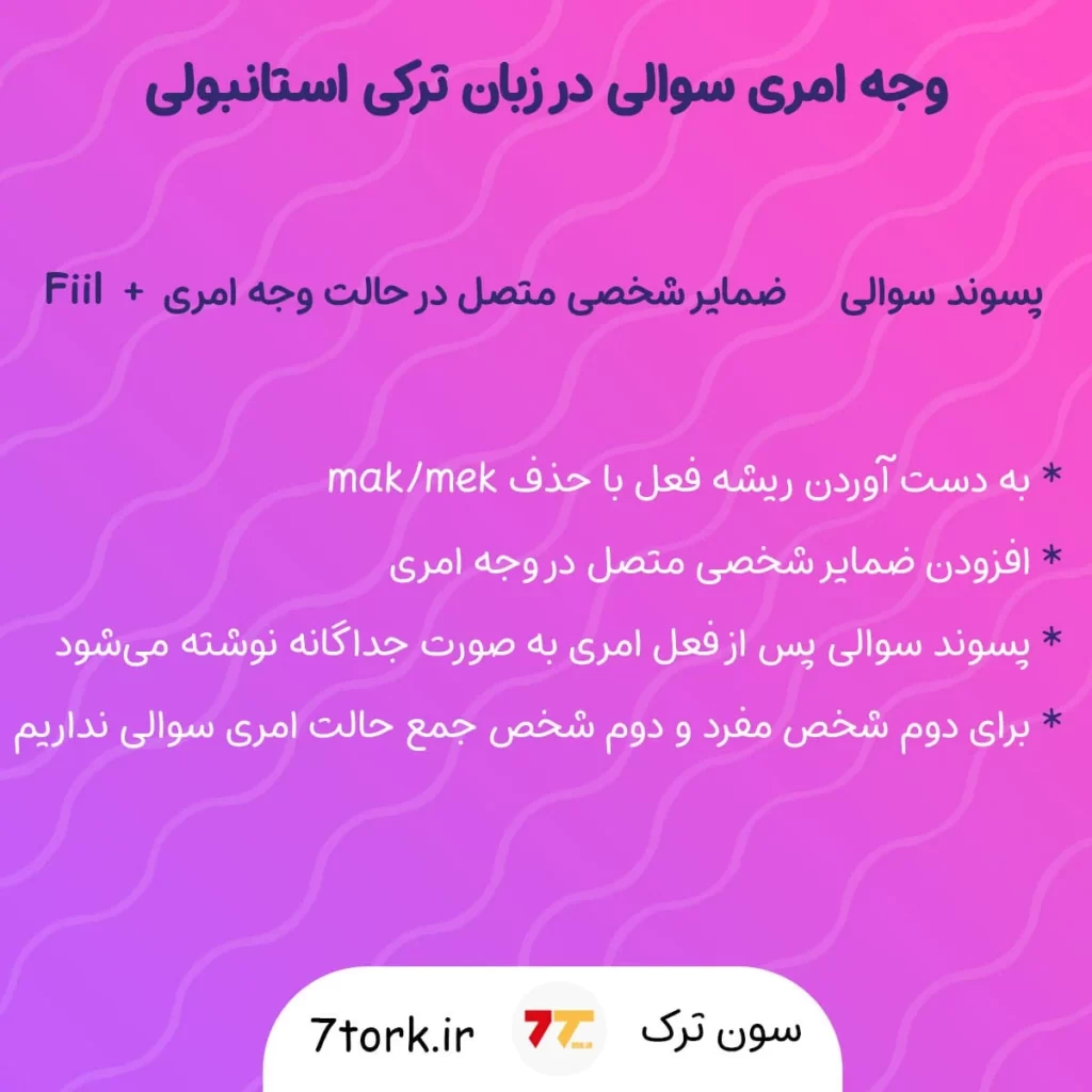 وجه امری در ترکی استانبولی در حالت سوالی مثبت