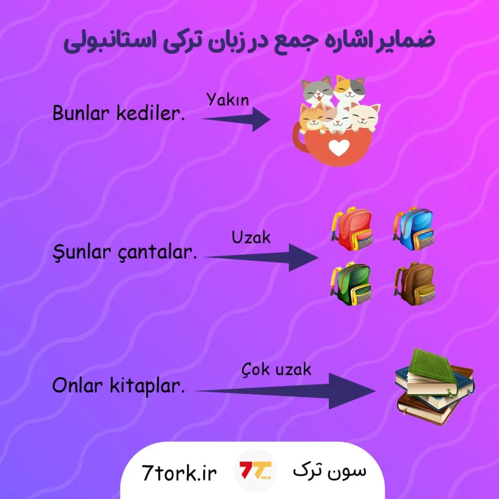 آموزش تصویری ضمایر اشاره جمع در زبان ترکی استانبولی